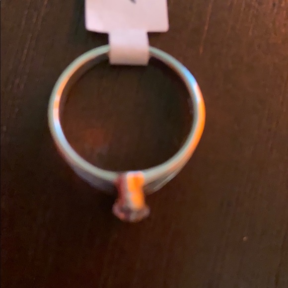 Split Lilac and Clear Gem Stone 925 Silver Dainty Thin Ring - Picture 4 of 9